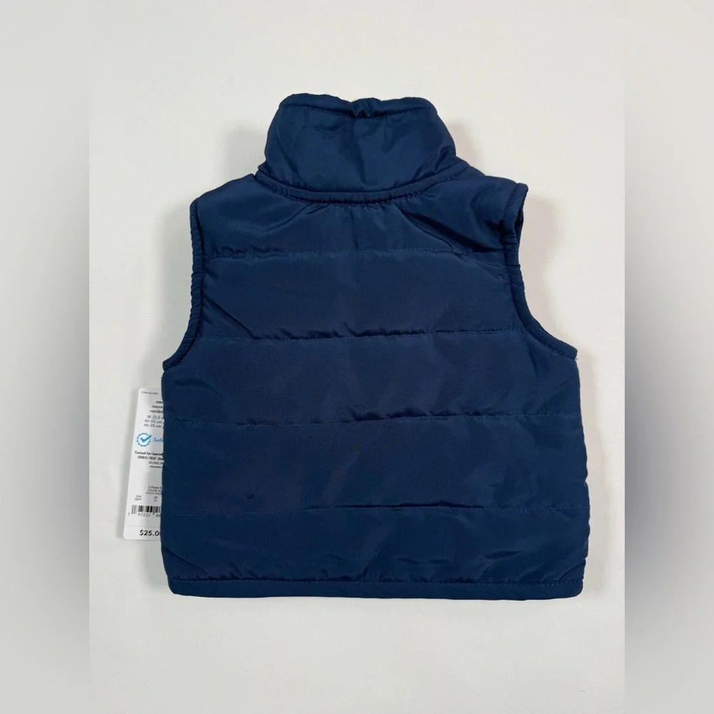 NWT JUST ONE YOU BY CARTER'S Newborn Boys' Navy Blue Sherpa‎ Collar Puffer Vest